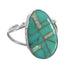 Authentic Sterling Silver Turquoise And Opal Inlay Ring Size 6-3/4 RX57611